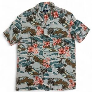 Tropical Hawaiian Button Up Shirt | Size Small | Beach Island Print